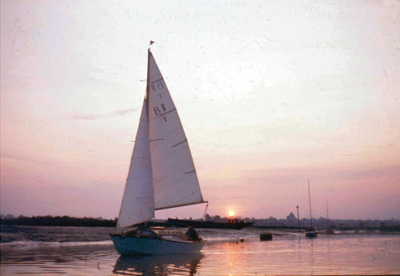 Alicia at Wivenhoe, River Colne, April 1964